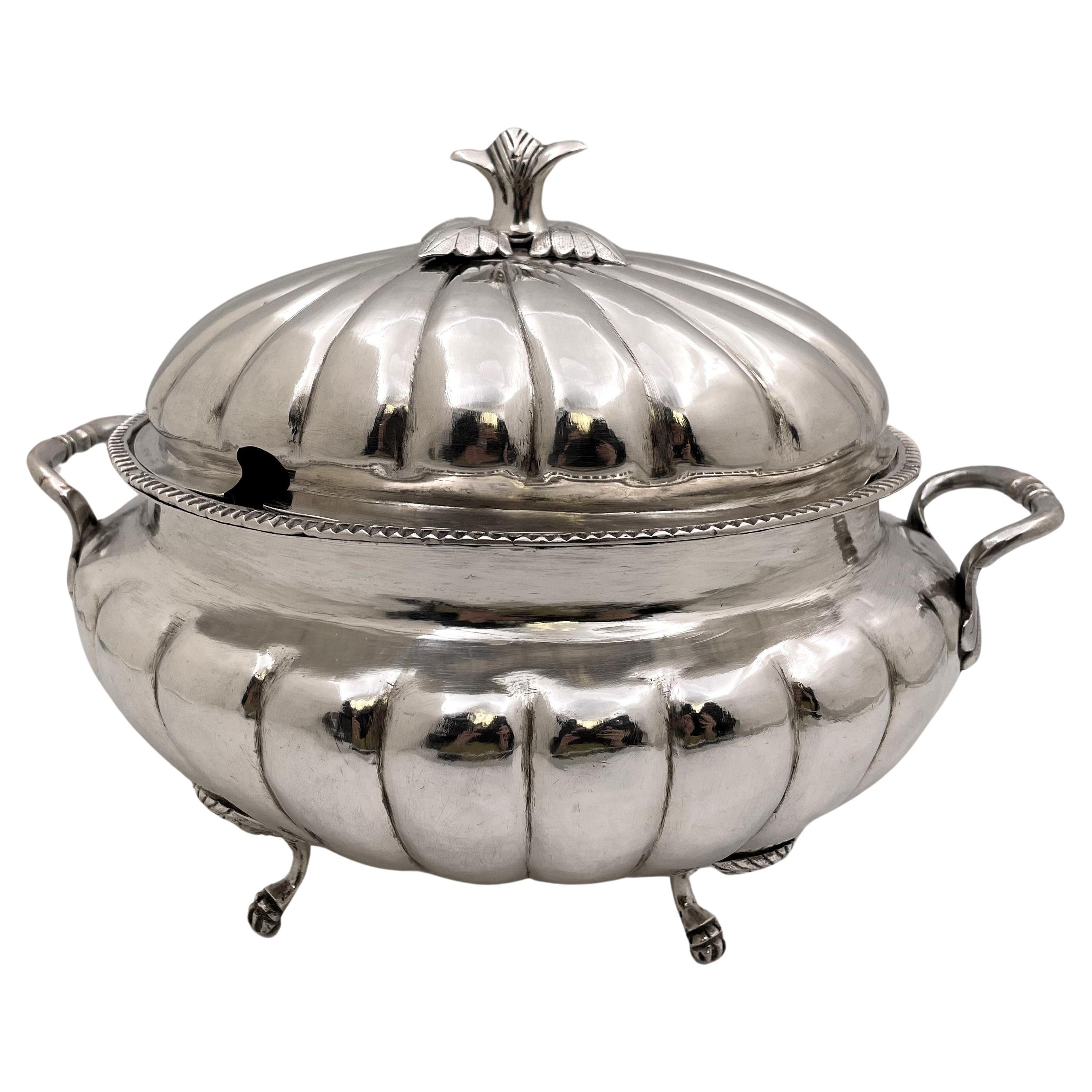 South American Silver Tureen/ Covered Bowl For Sale