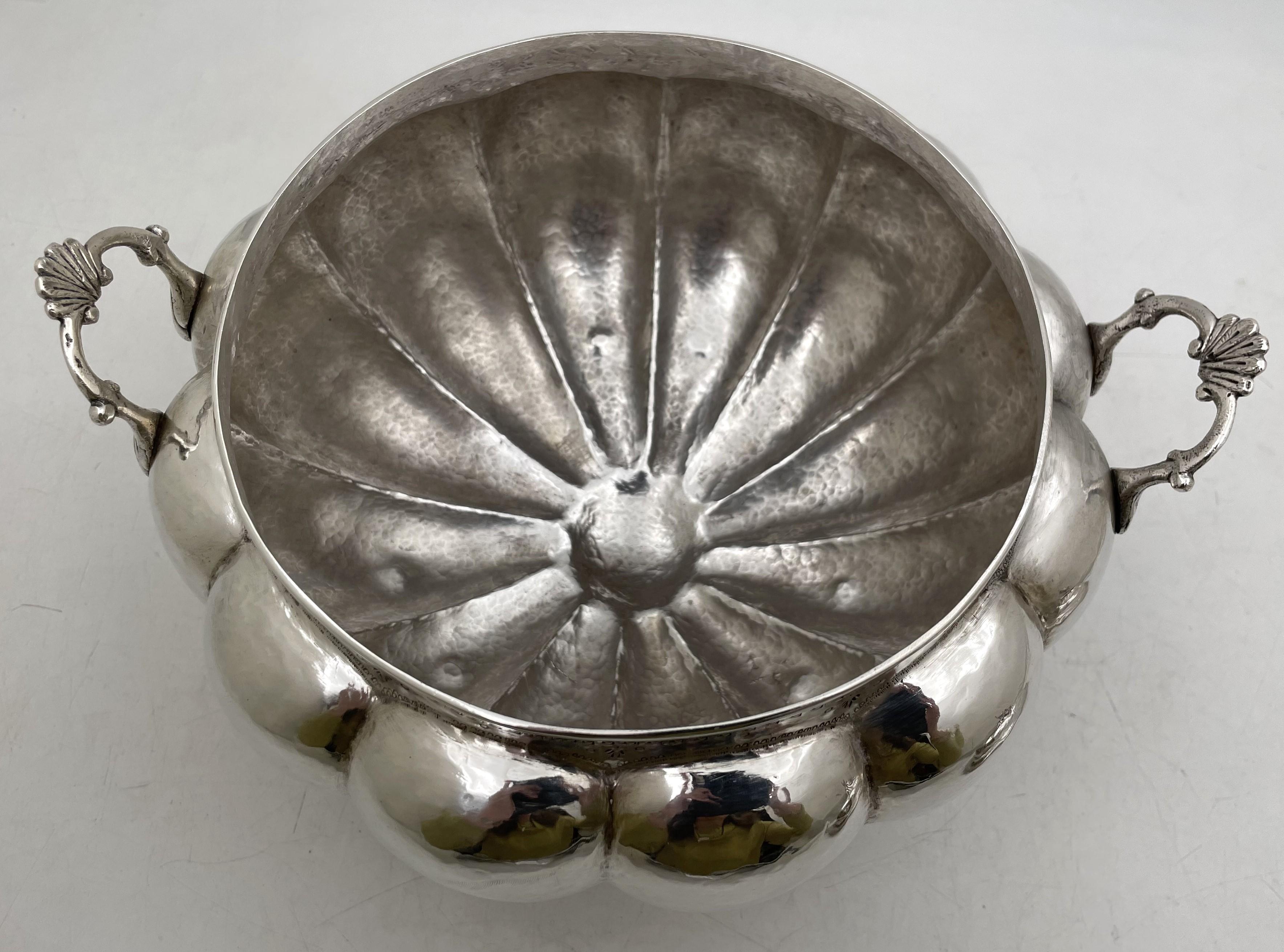South American Silver Tureen/ Covered Bowl with Camel Finial In Good Condition For Sale In New York, NY