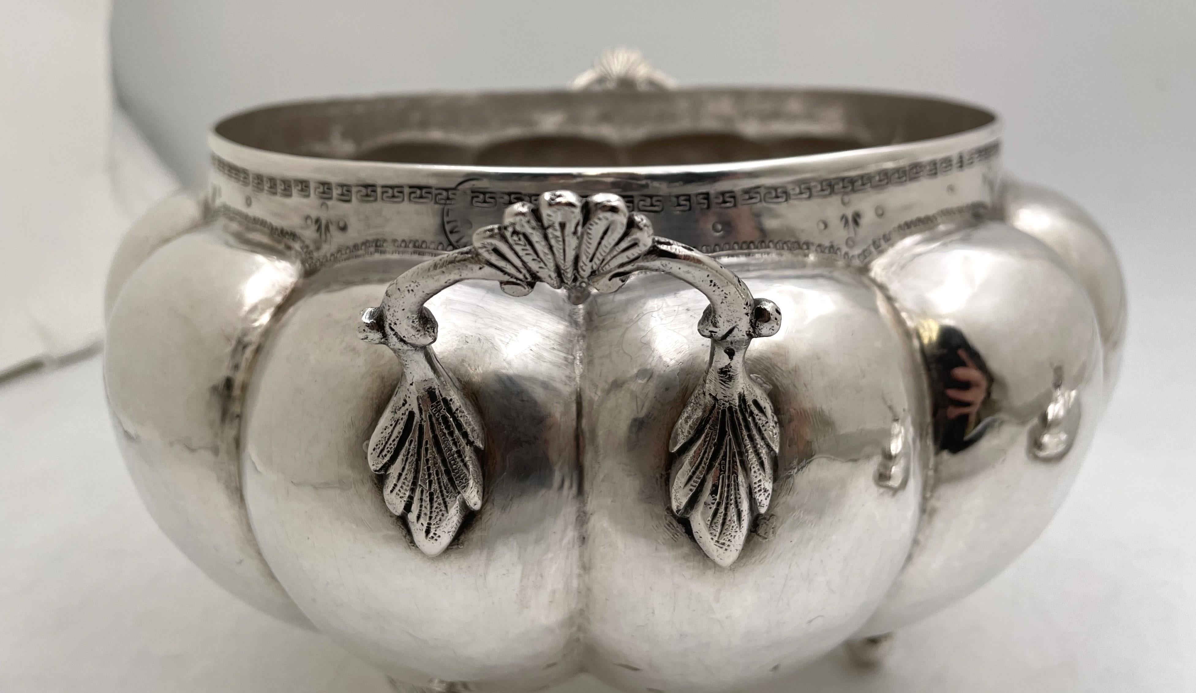 South American Silver Tureen/ Covered Bowl with Camel Finial For Sale 1