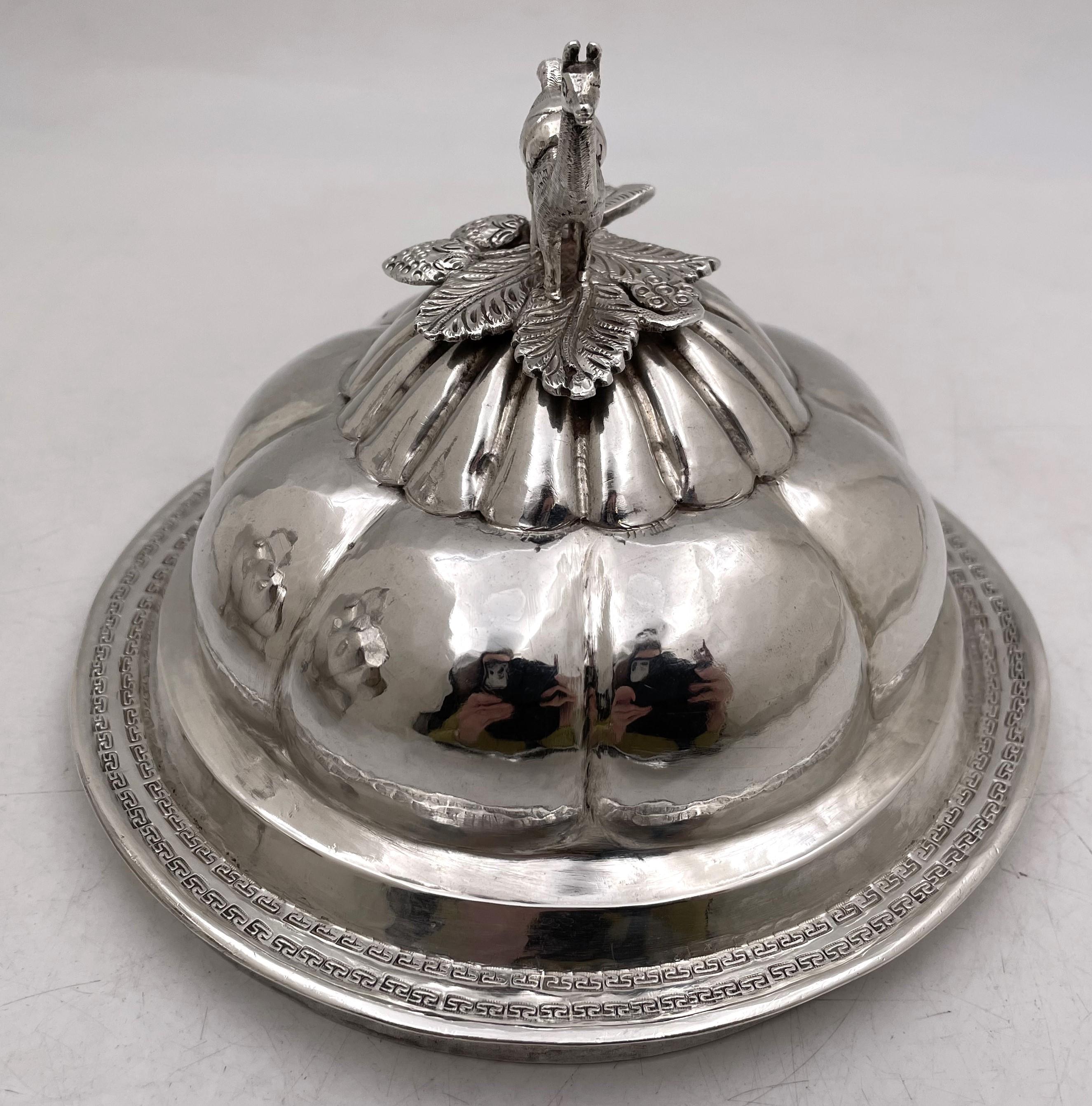 South American Silver Tureen/ Covered Bowl with Camel Finial For Sale 3