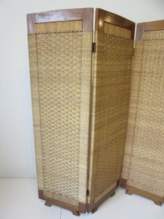 South American Woven and Wood Screen Room Divider