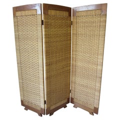 South American Woven and Wood Screen Room Divider