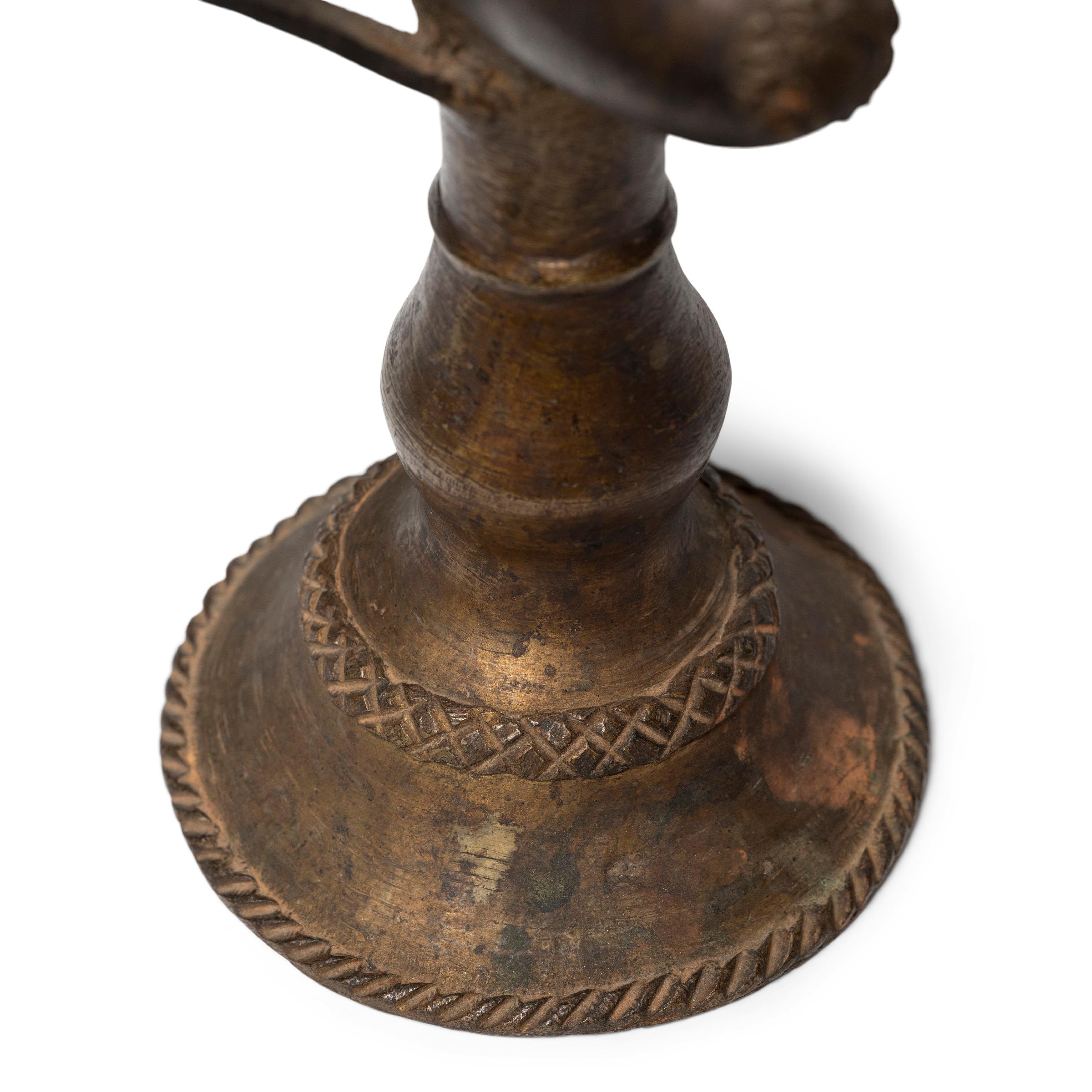 20th Century South Asian Brass Oil Lamp For Sale