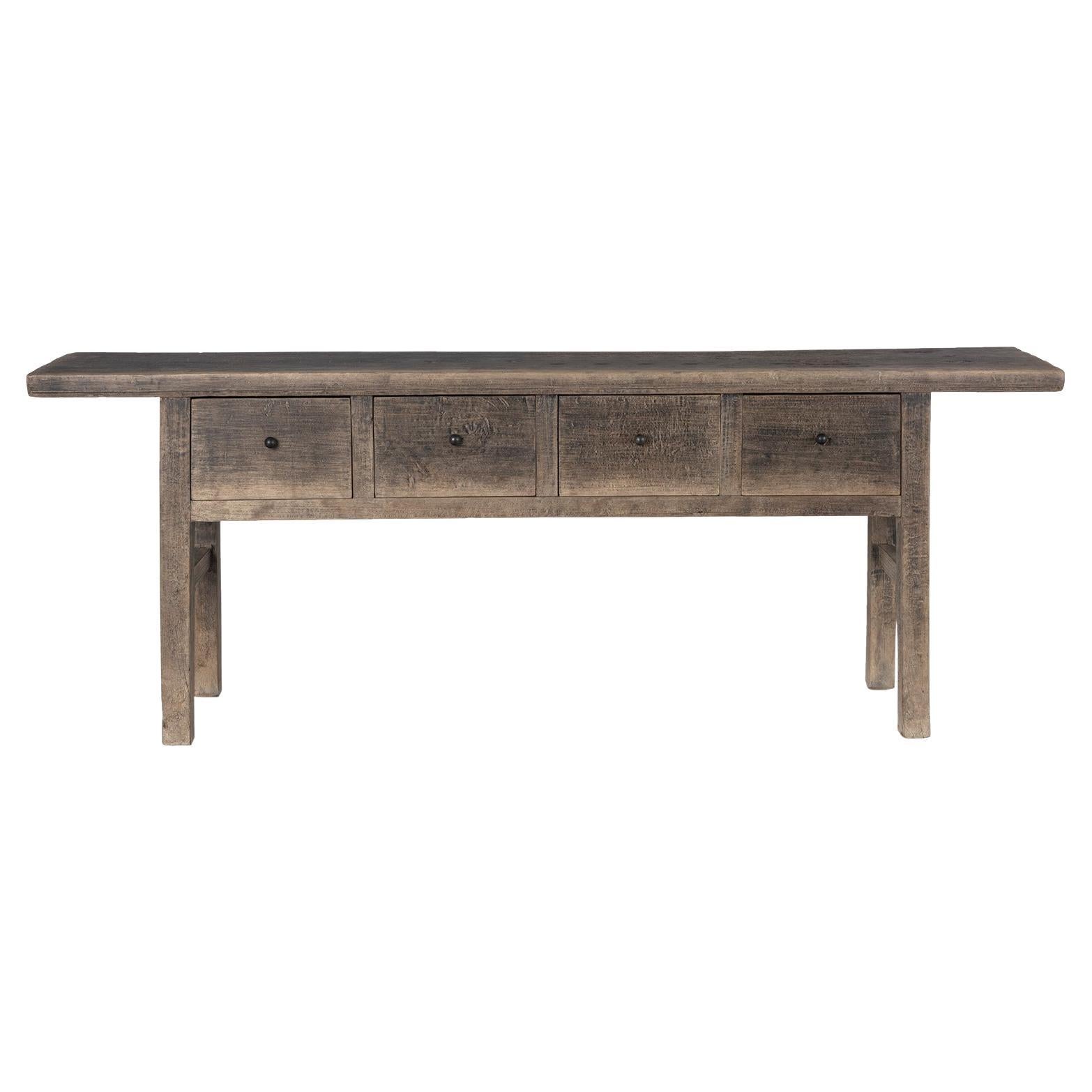 South Asian Four Drawer Console Table en venta
