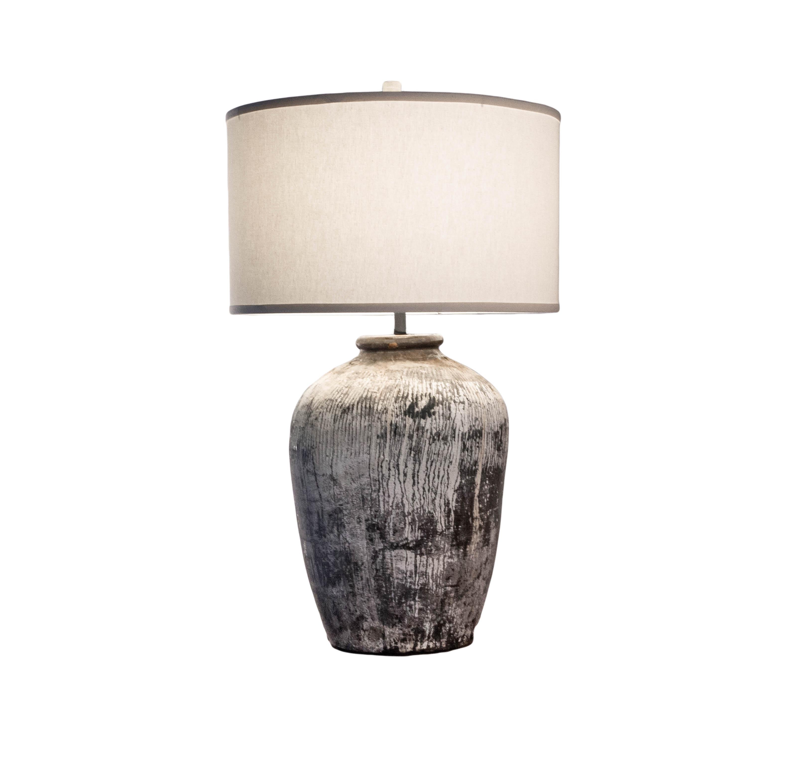 This lamp has been hand crafted from south asian pottery. Its texture and detail are one of a kind, allowing it ti fit into a variety of interior design styles from transitional to modern organic.

This piece is a part of Brendan Bass’s