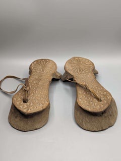South Asian Pair of Hand-Carved Wooden Ceremonial Paduka, Swat Valley