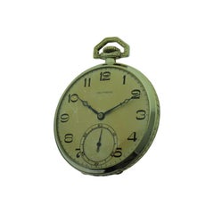 South Bend White GF Art Deco 21 Jewel Pocket Watch with Original Dial circa 1910