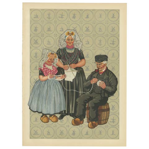 South Beveland Roman Catholic Dress with Girl and Grandfather, Plate XLII (1932)