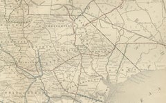 South Carolina Antique Map c.1888 – The Palmetto State, Railroads & Counties