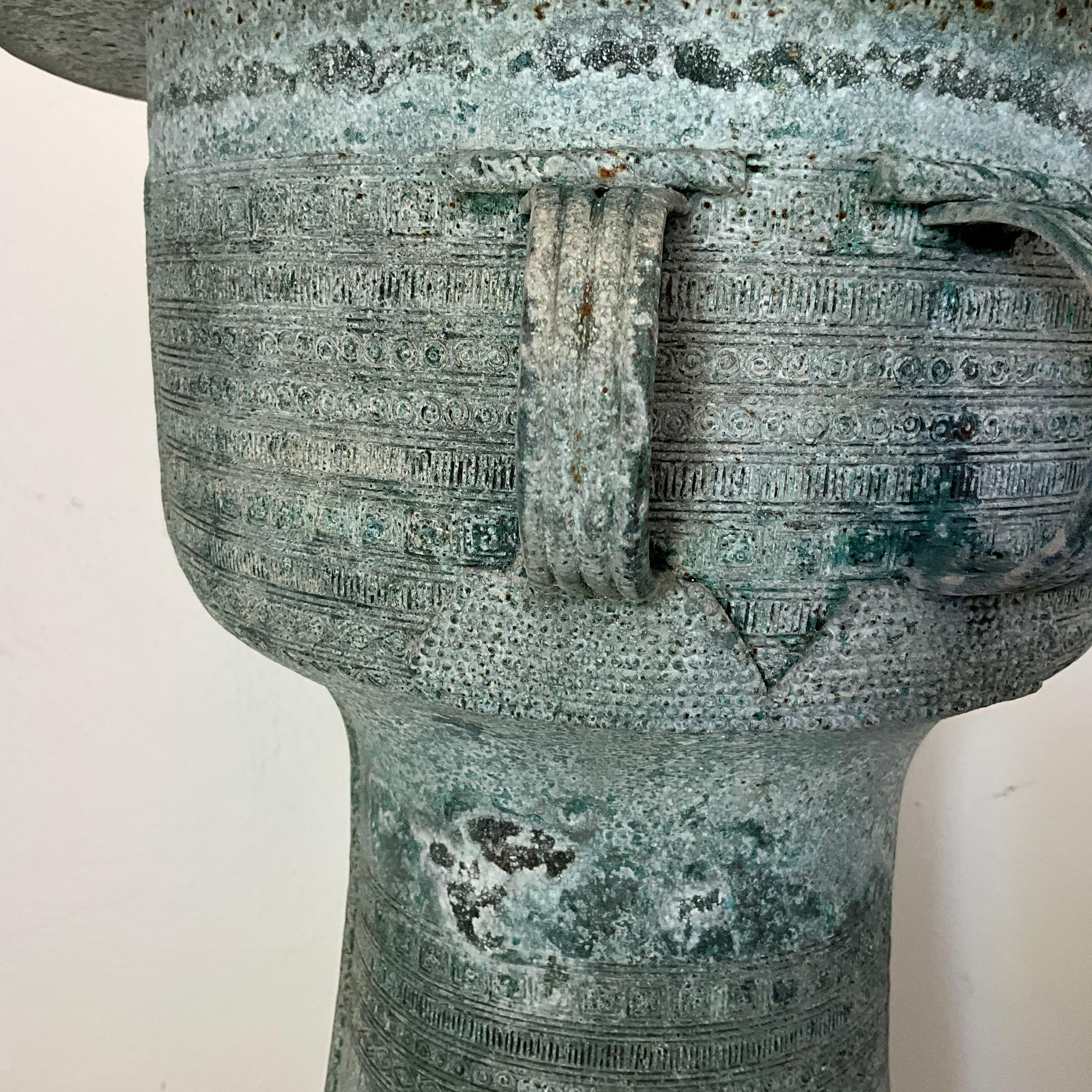 South East Asian Bronze Rain Drum w/ Snail and Elephant Accents - Antique For Sale 4