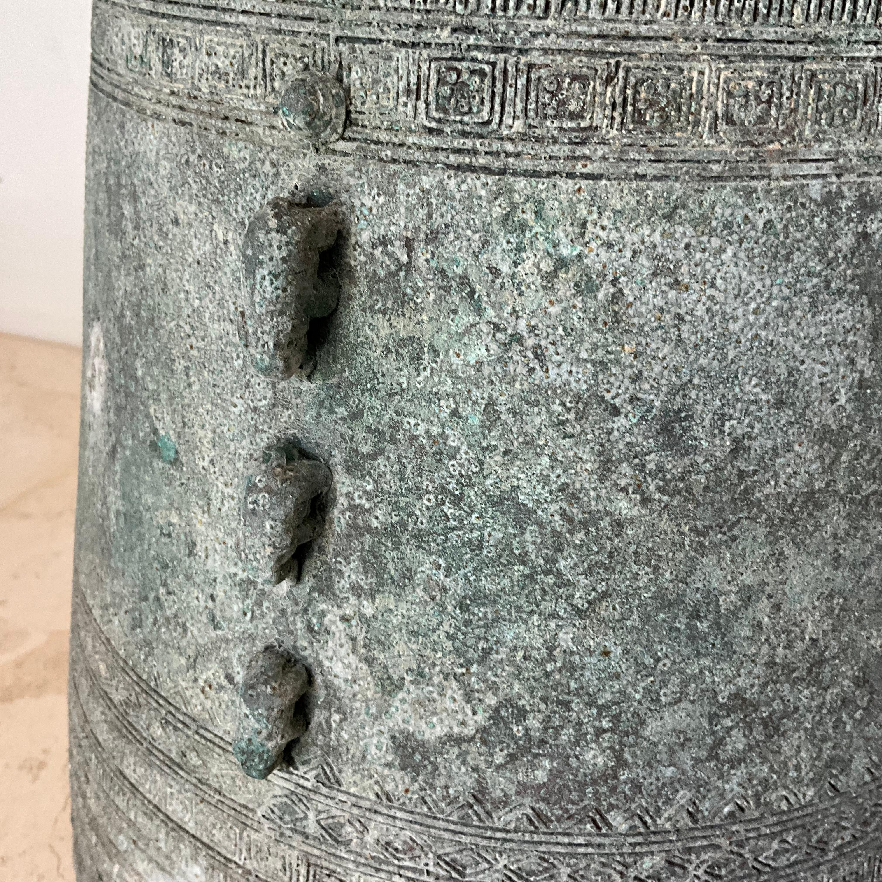 South East Asian Bronze Rain Drum w/ Snail and Elephant Accents - Antique For Sale 2