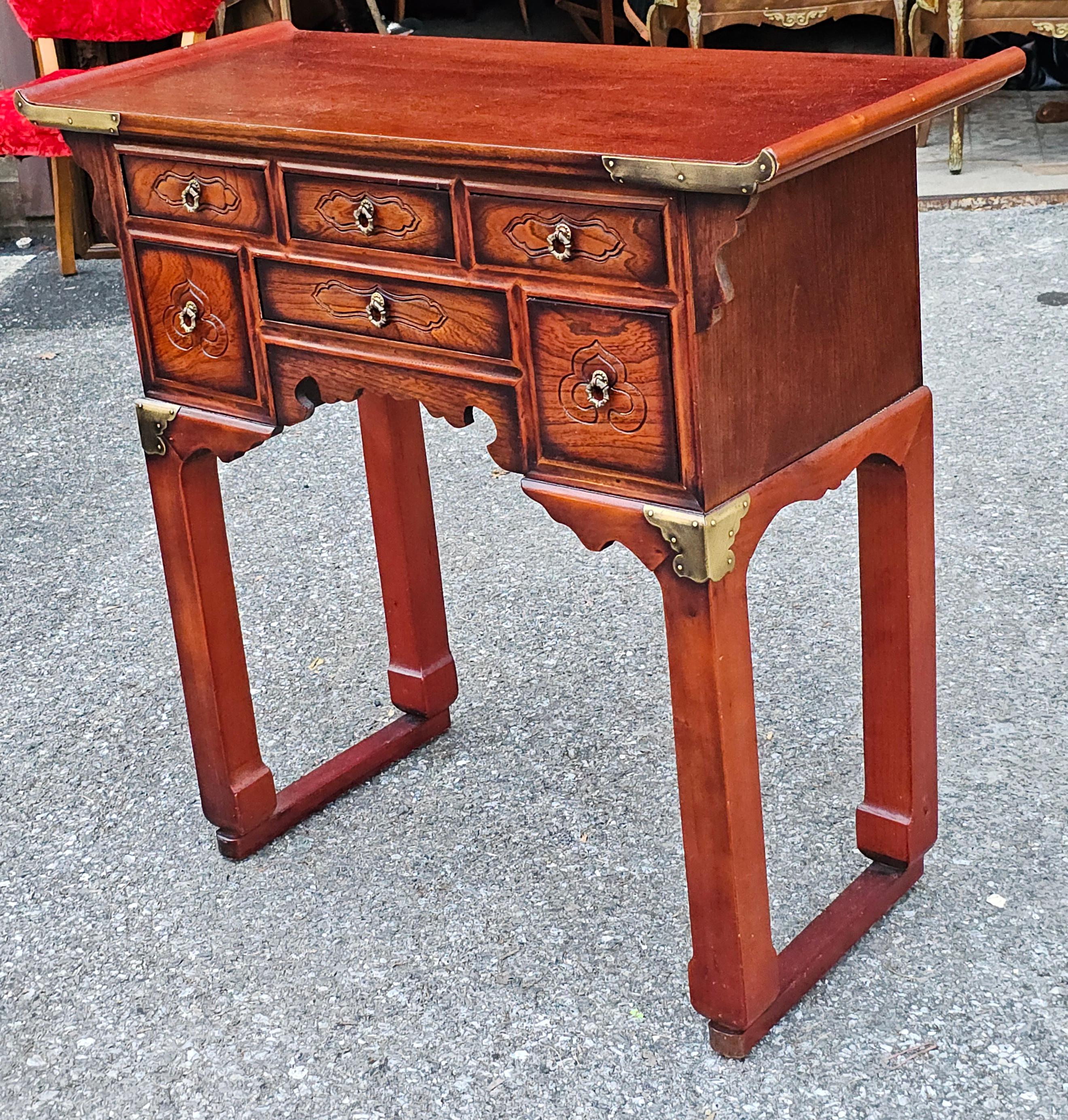 20th Century South East Asian Elmwood Six-Drawer Altar / Console Table For Sale