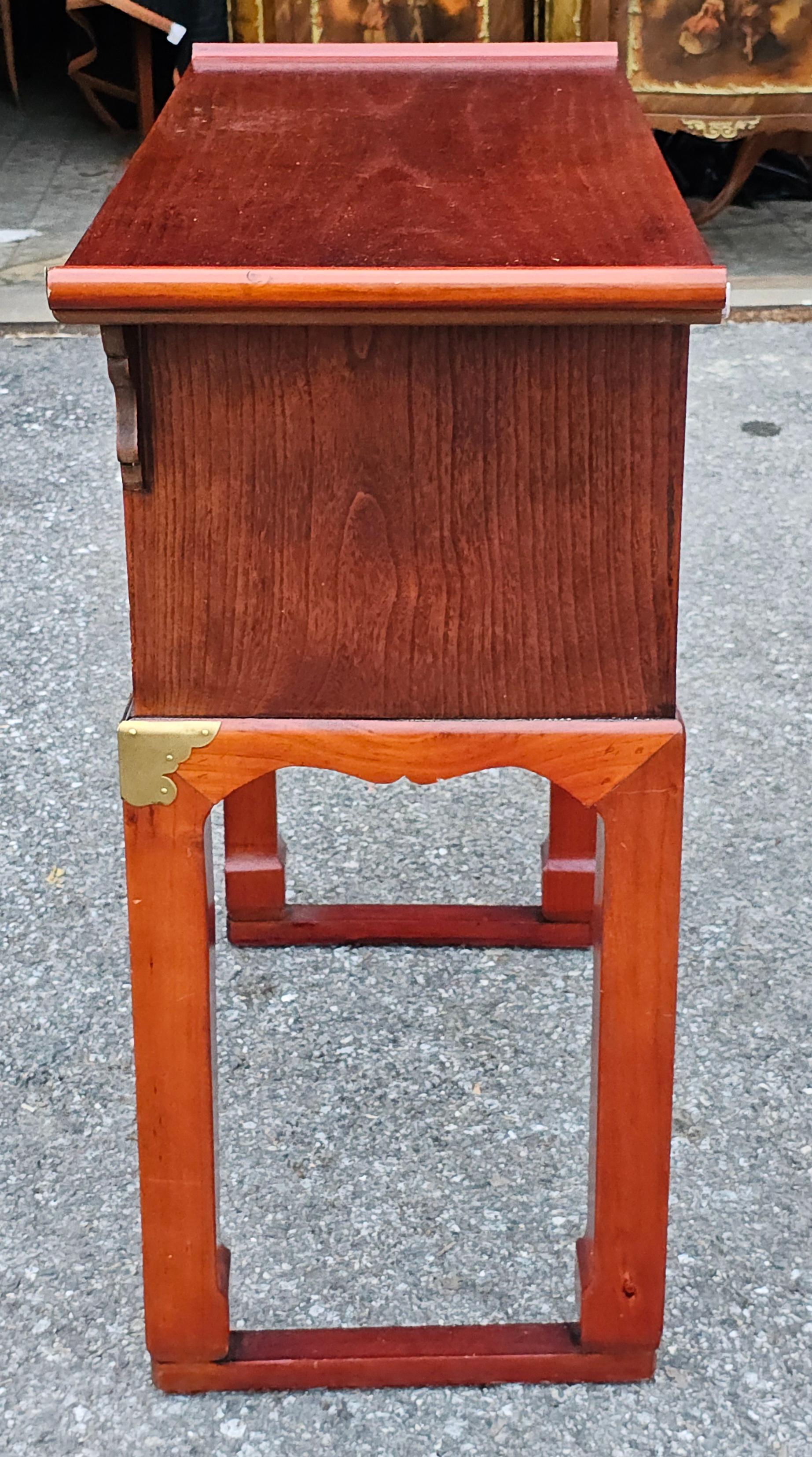 Wood South East Asian Elmwood Six-Drawer Altar / Console Table For Sale
