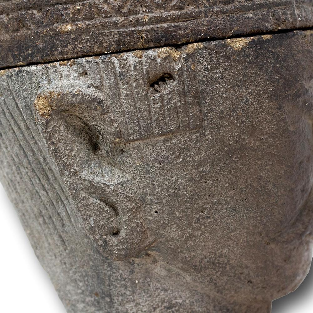 South East Asian Grey Stone Head For Sale 4