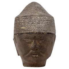 Antique South East Asian Grey Stone Head