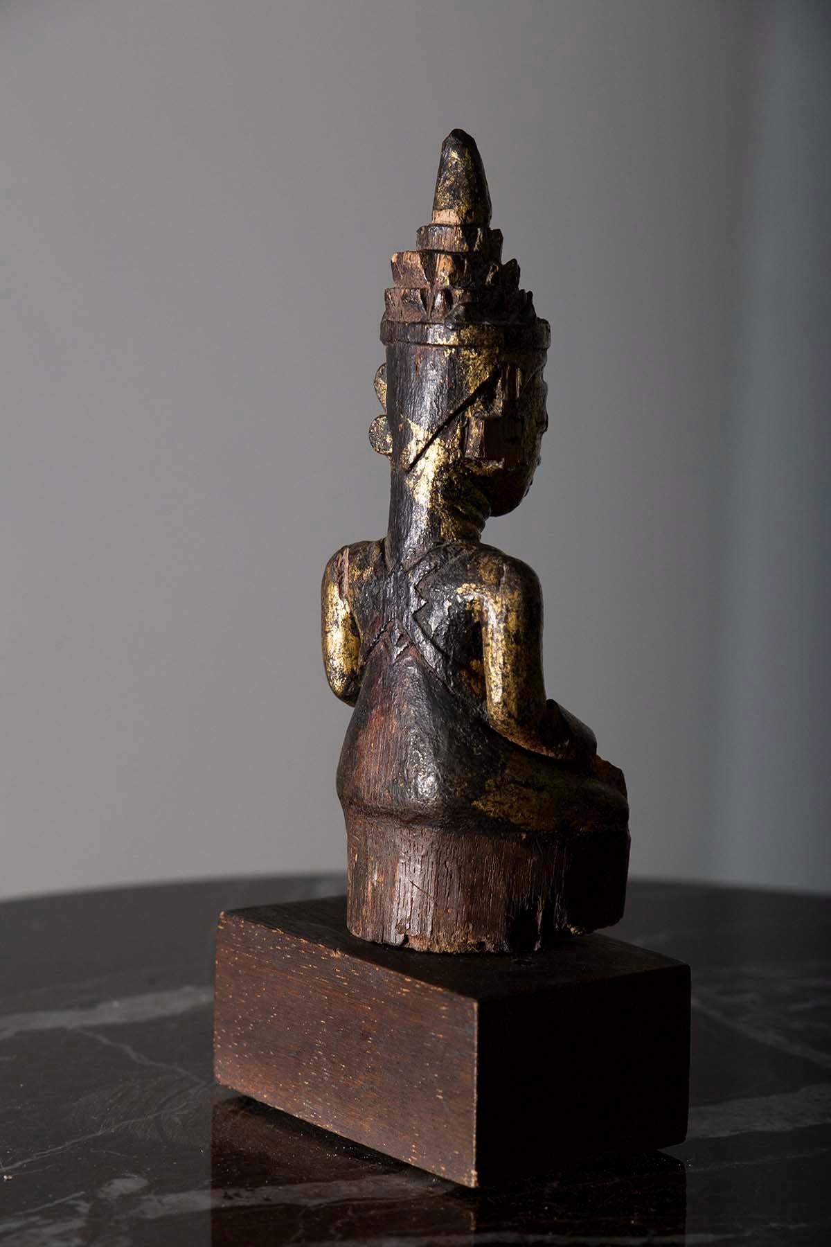 Early 19th Century South East Asian lacquered wood Buddha, 19th century For Sale