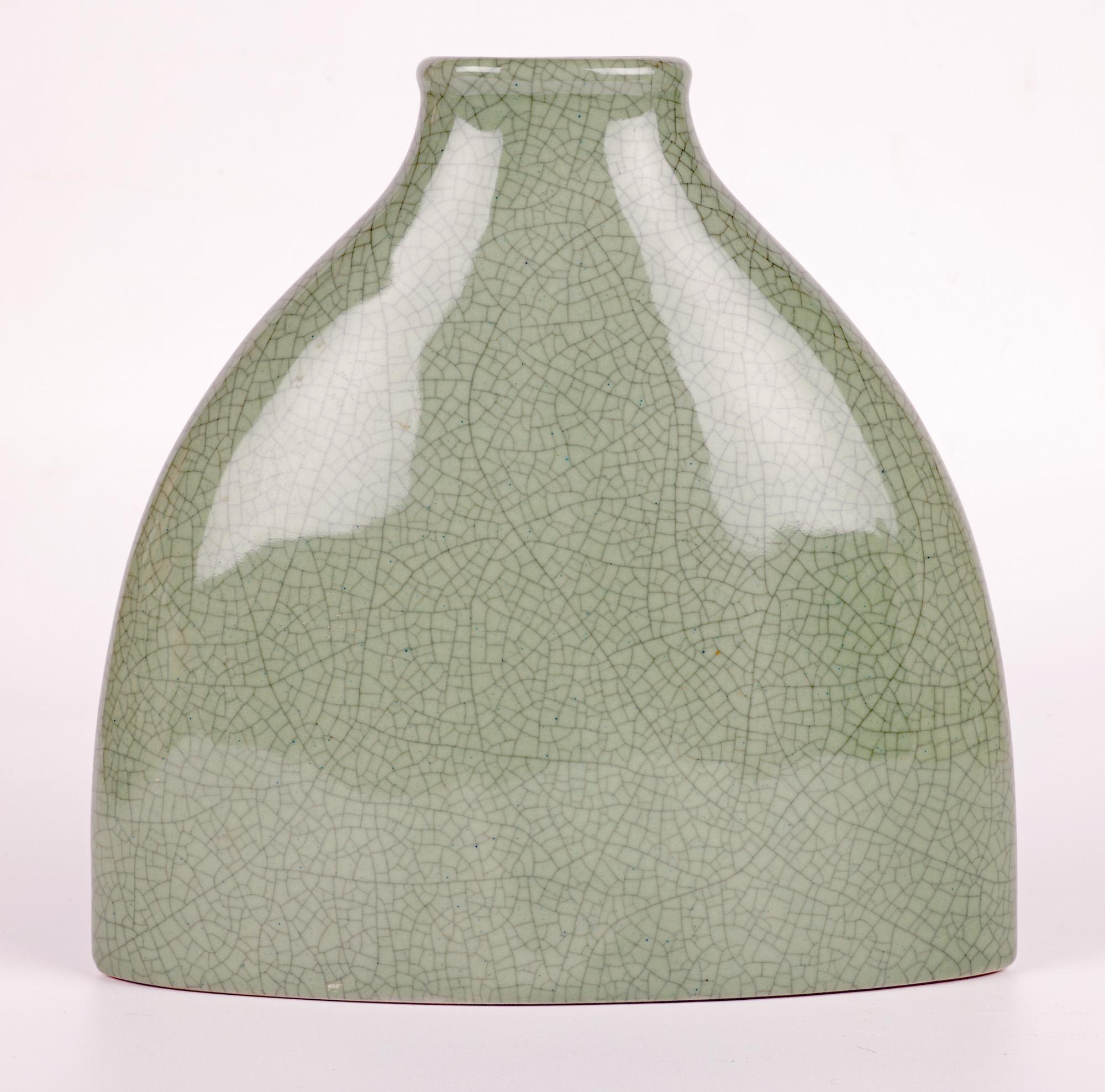 South East Asian Porcelain Celadon Glazed Craquelure Bottle Vase For Sale 10