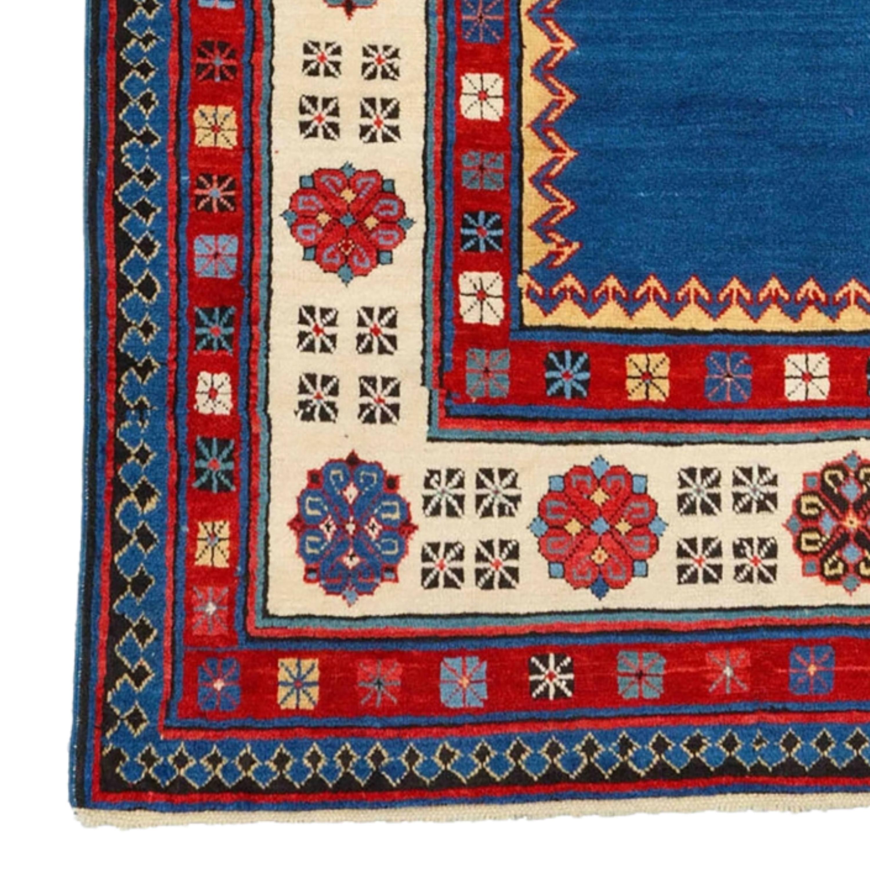 Caucasian Talish Rug  Caucasus Rug
South East Caucasus, Moghan region Talish Rug

Second half 19th Century South East Caucasus, Moghan region Talish Rug A rare Moghan woven in a long rug format. The blue met hane field is surrounded by green