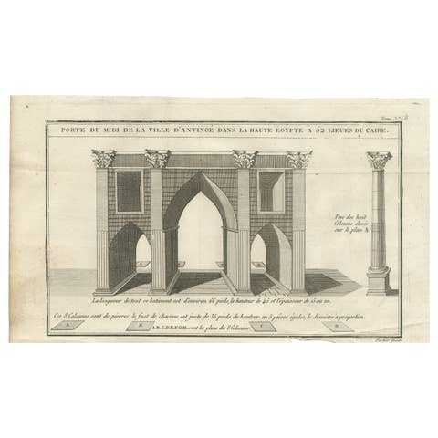 South Gate of Antinoë – Architectural Engraving, Upper Egypt, c.1790
