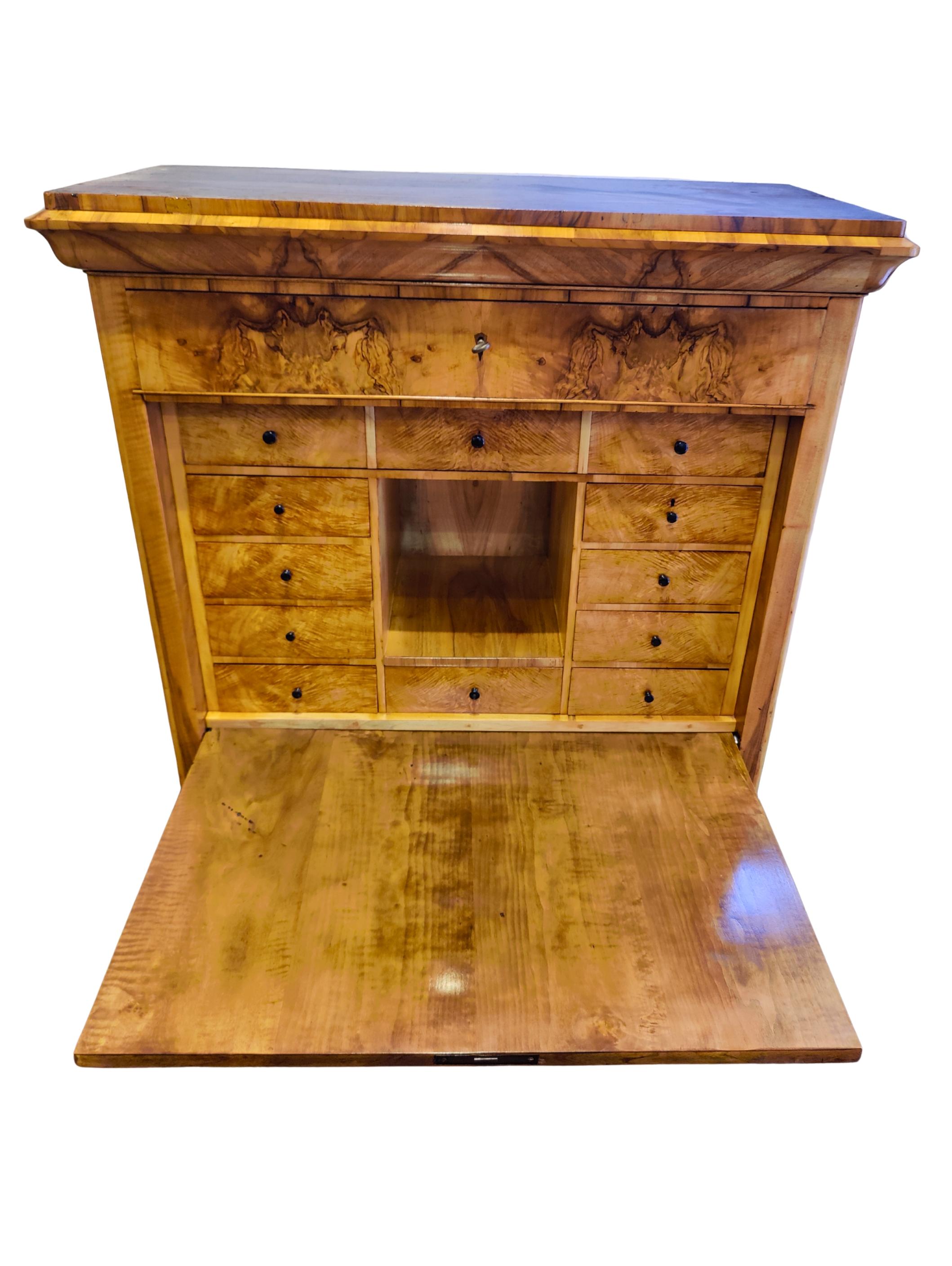 Segreteria Biedermeier della Germania del Sud in noce, circa 1825 In condizioni buone in vendita a Darmstadt, DE