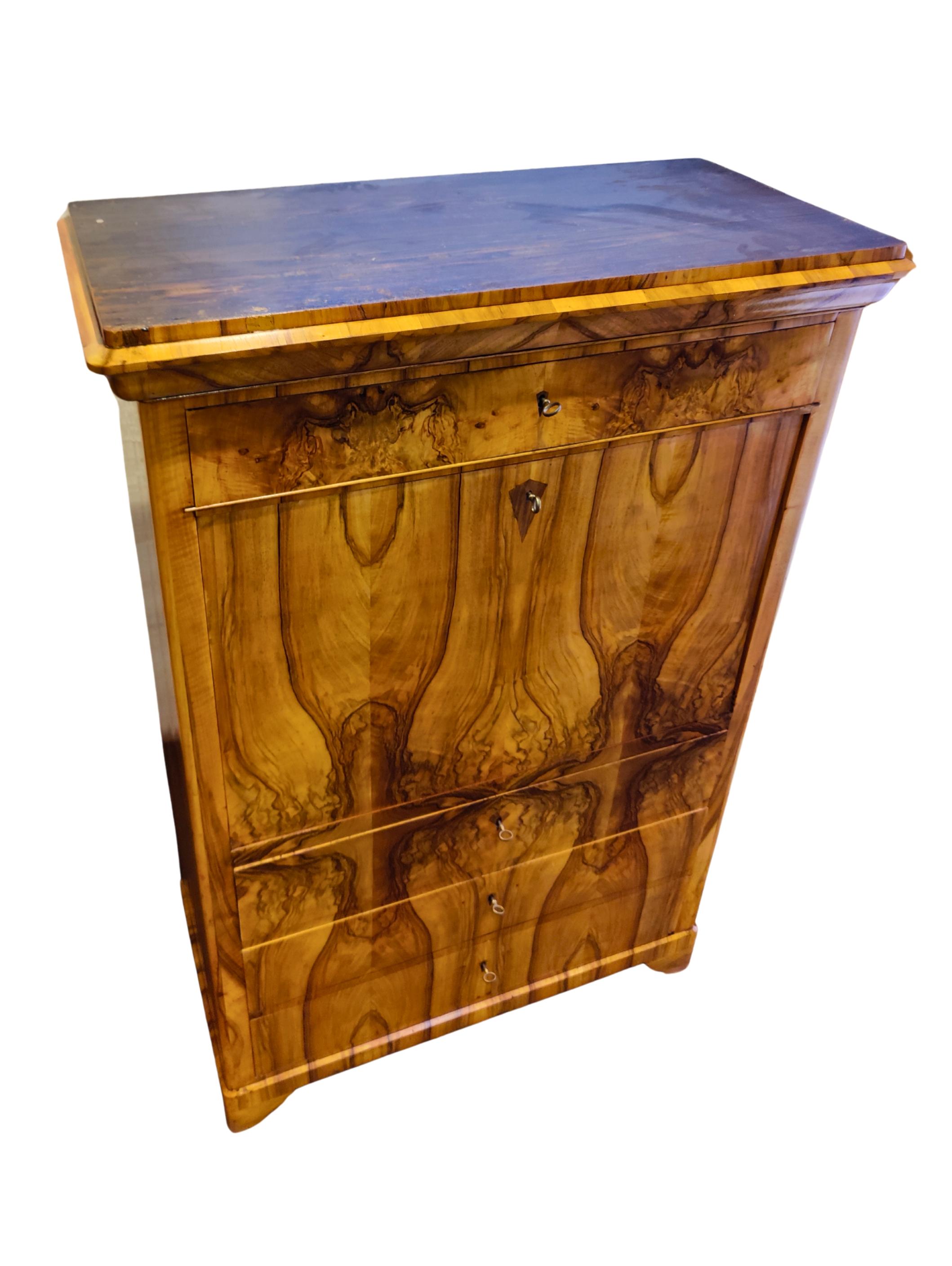 Segreteria Biedermeier della Germania del Sud in noce, circa 1825 in vendita 2