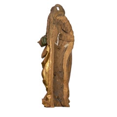 South German Probably Swabian Late Gothic Polychrome Sculpture of Saint Anna