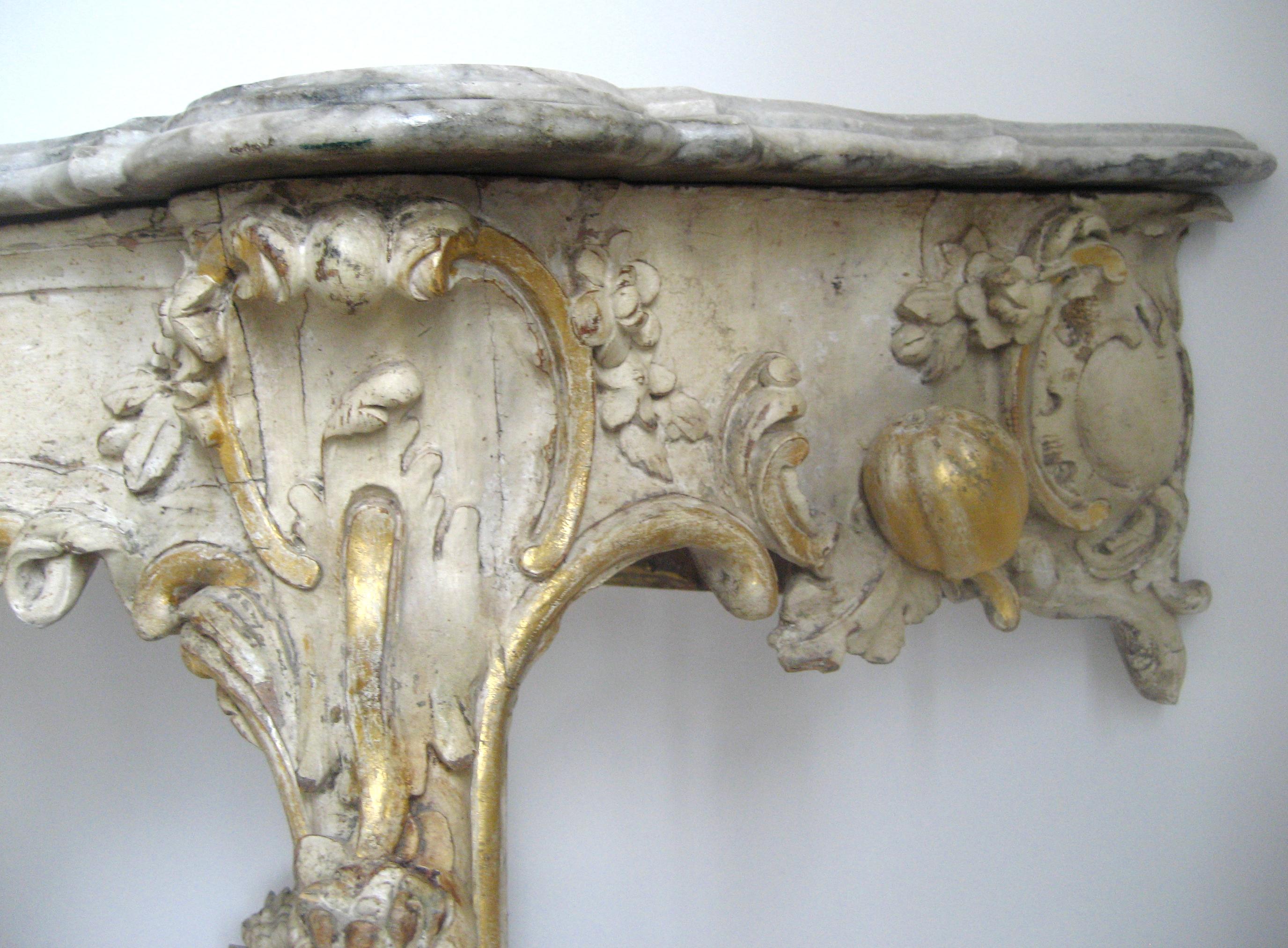 South German White Painted Rococo Console Table, Mid-18th Century For Sale 2