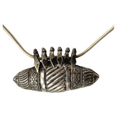 Südindische Hindu Silber-Amulett-Halskette 