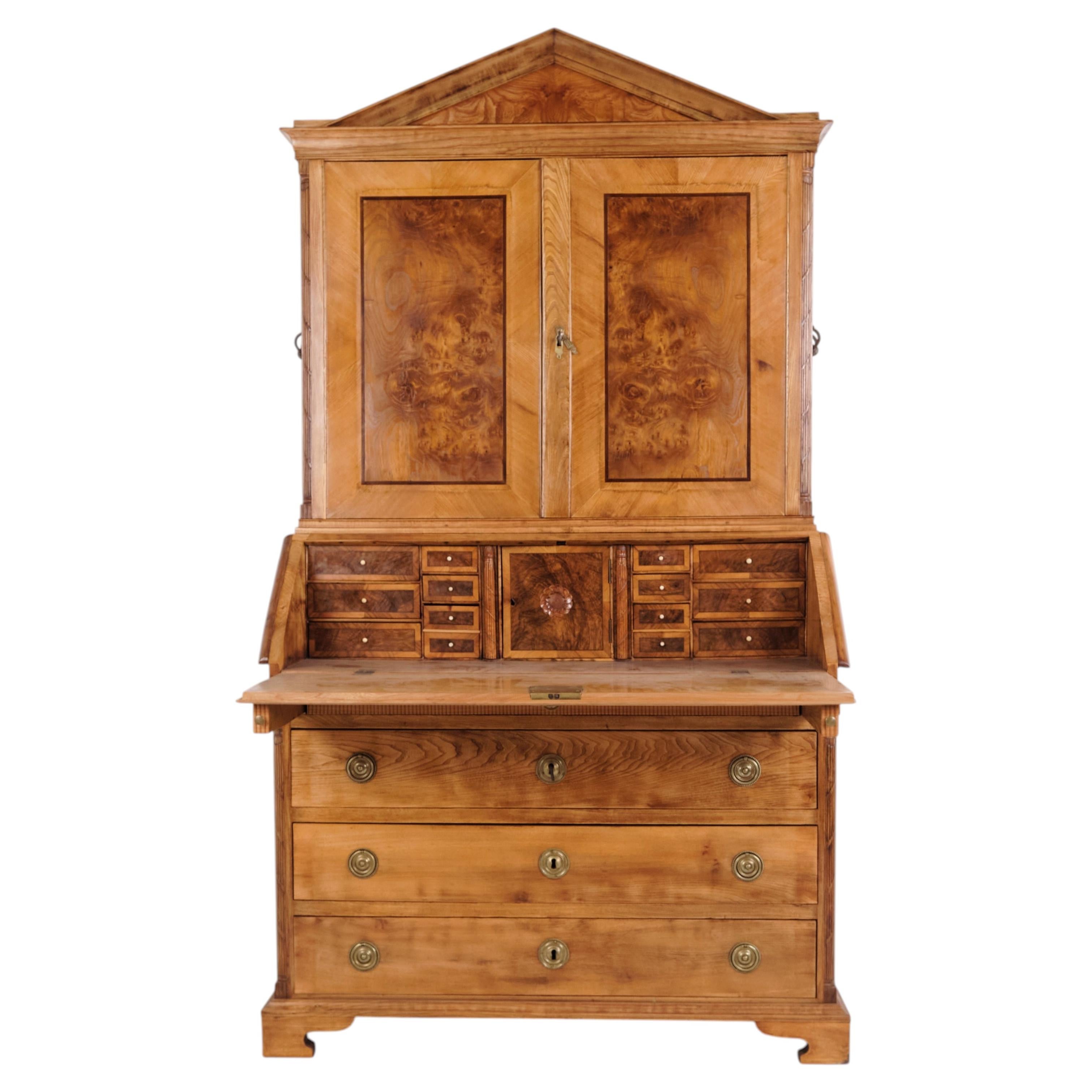 South Jutland Louis XVI Oak Bureau Cabinet from the 19th Century For Sale