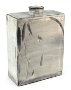 Vaso sudcoreano in ceramica grigio-blu Buncheong di Sung Jae Choi