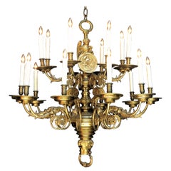 South Netherlandish Baroque Style Angel Brass Chandelier