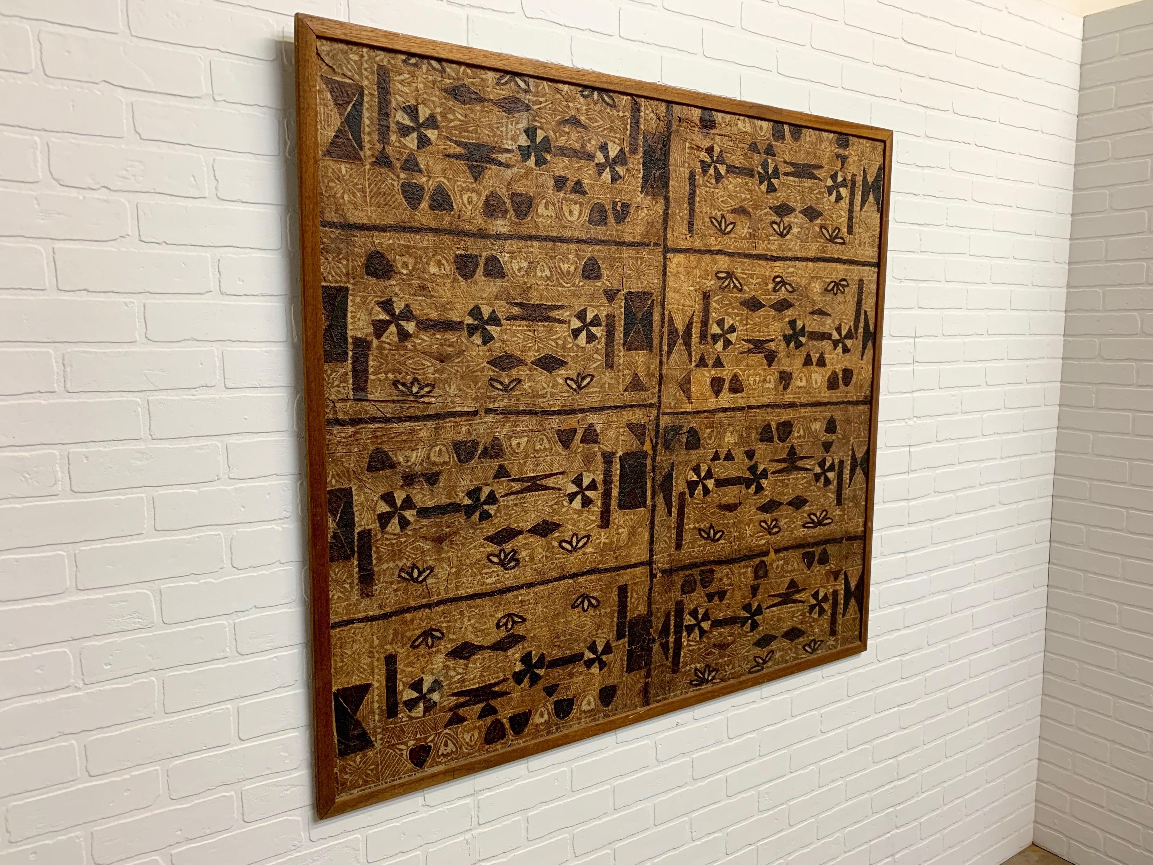 South Pacific Bark Cloth on Board In Good Condition For Sale In Denton, TX