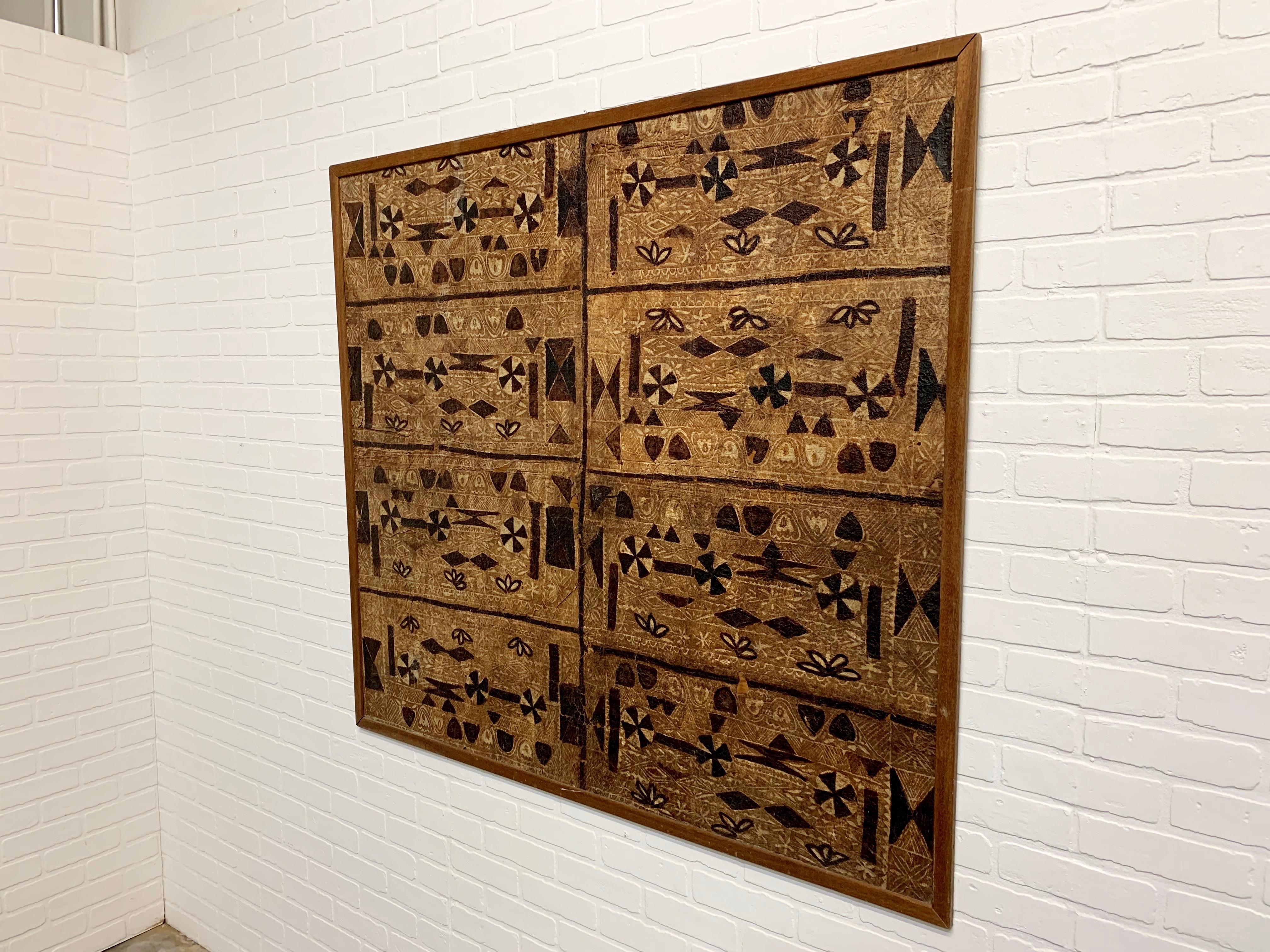 Paint South Pacific Bark Cloth on Board For Sale