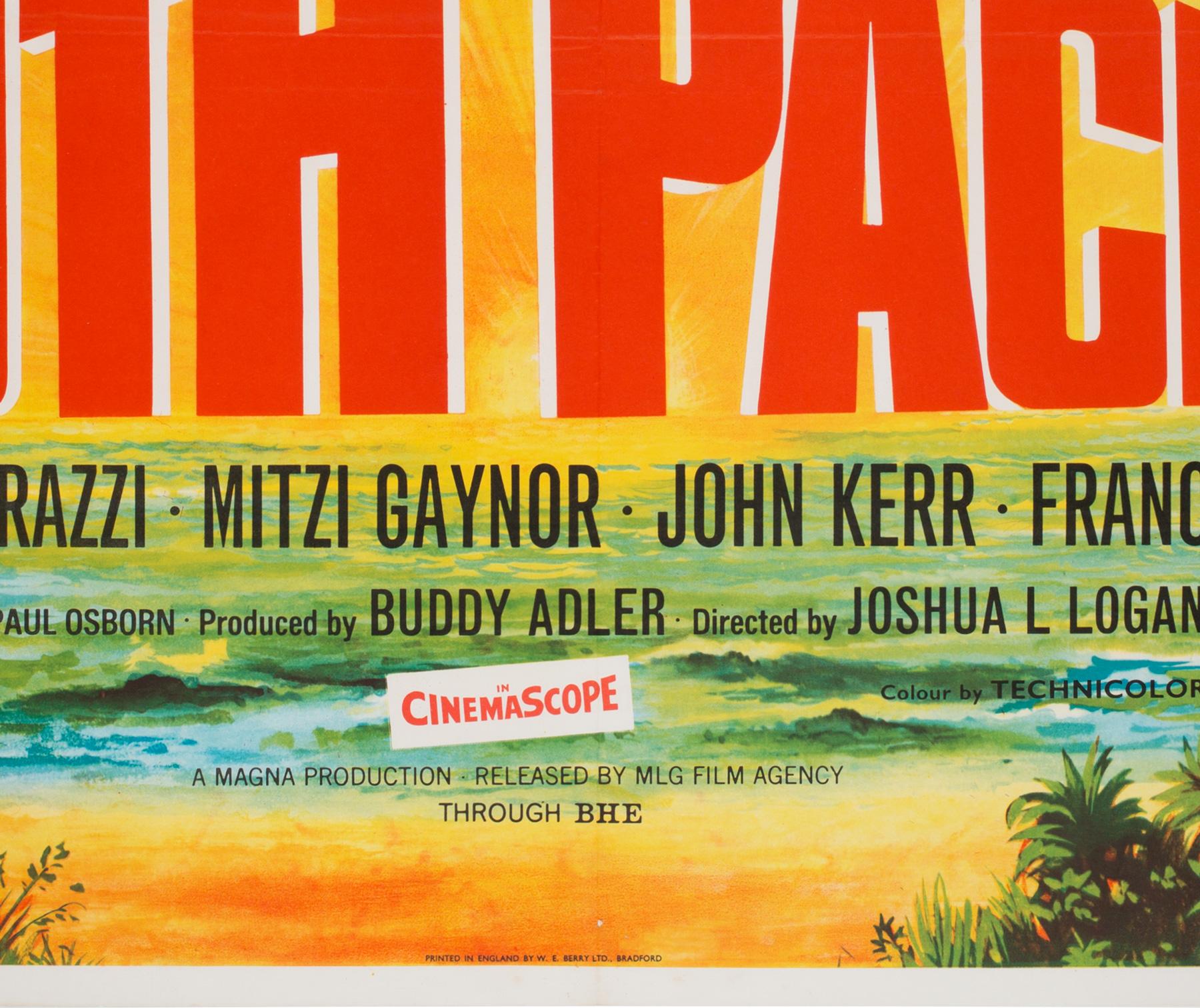 British 'South Pacific; R1960s UK Quad Film Poster, Chantrell