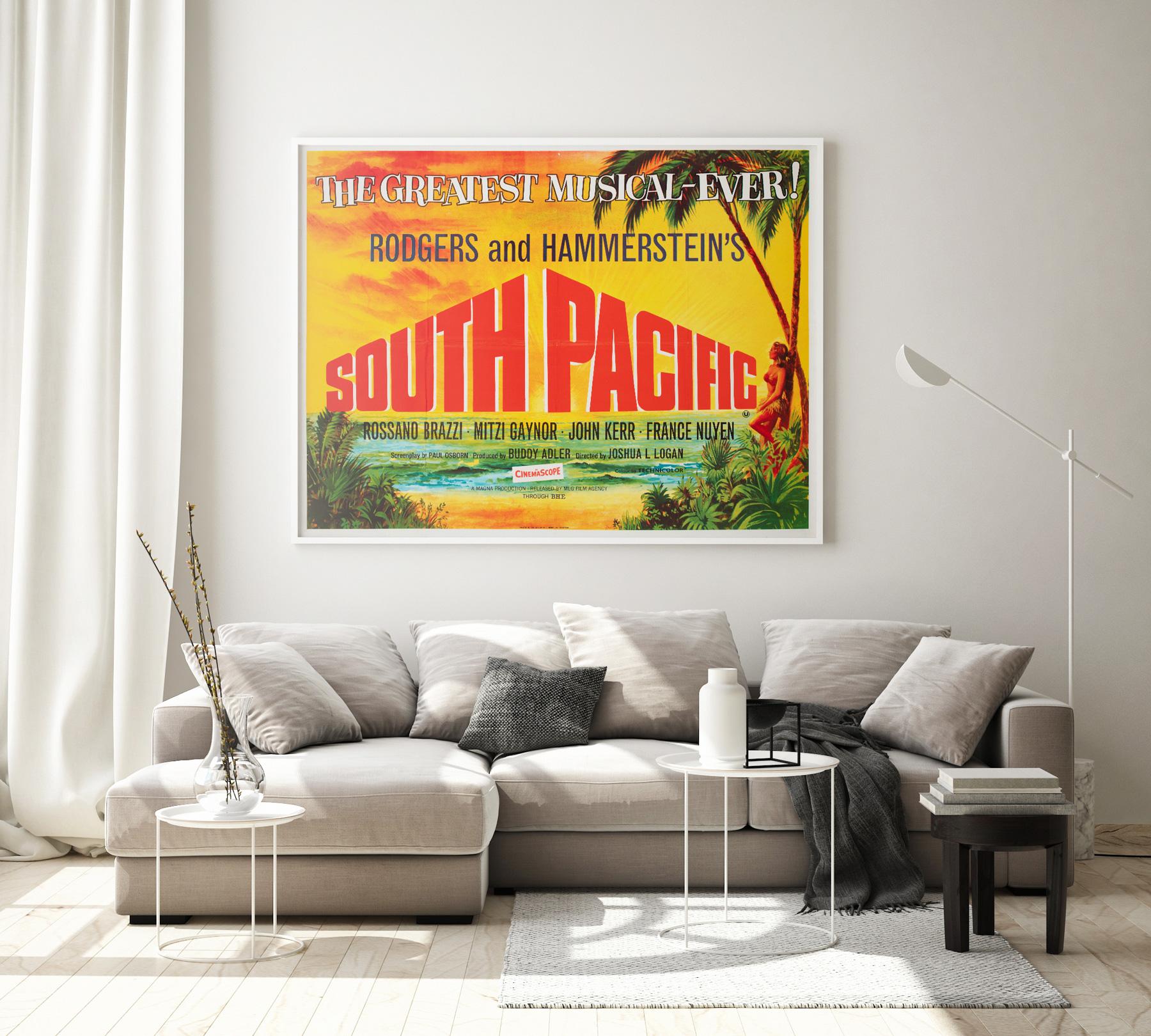 We adore the 60s re-release for classic musical South Pacific. Tom Chantrell's design is more akin to a travel poster than a film poster, and it certainly makes us want to visit! Sumptuous colours.

Tom Chantrell (1916 - 2001) arguably the greatest