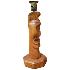 Retro South Pacific Tiki Totem Pole Table Lamp