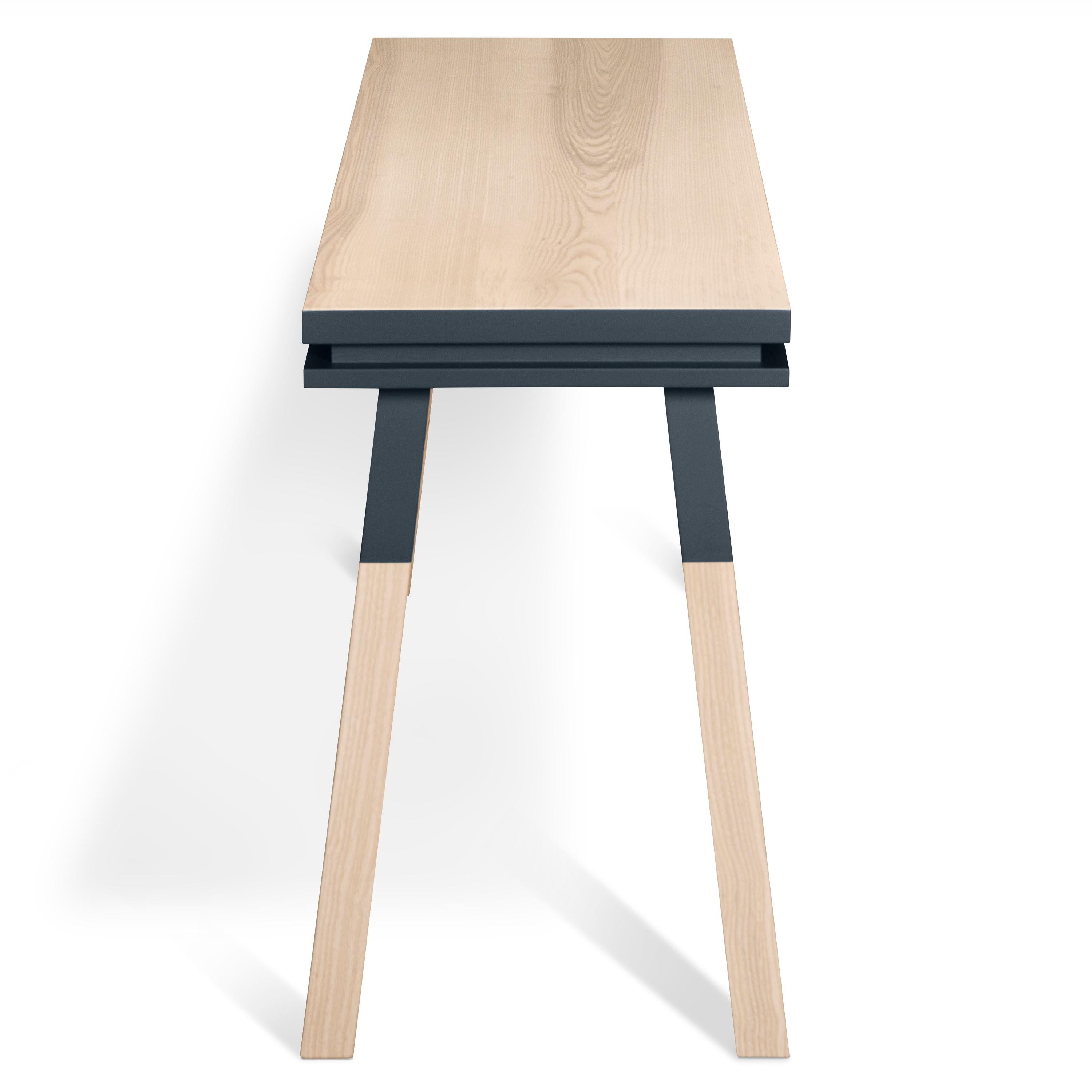 Scandinavian Modern Rectangular Desk in solid ash wood, scandinavian design by Eric Gizard, Paris For Sale