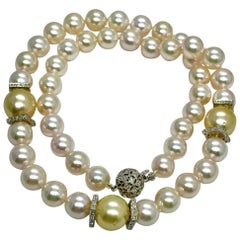 Collana di perle Akoya dei mari del sud, oro 14k certificato