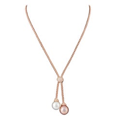 South Sea and Fresh Water Pearl Diamond Gold Pendant