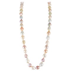 South Sea and Freshwater Natural Color Baroque Cultured Pearl Rope Necklace