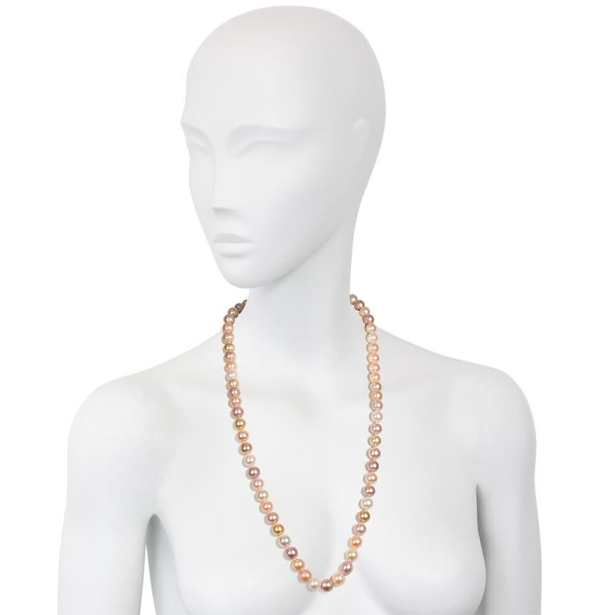 Contemporary South Sea and Freshwater Pearl Necklaces with Mystery and Diamond-Set Clasps For Sale