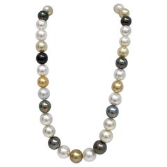South Sea and Tahitian Multicolor Round/Near-Round Pearl Necklace