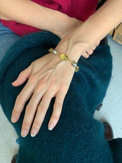 South Sea Baroque Grey Pearls and Lemon Quartz in 22 Karat Gold