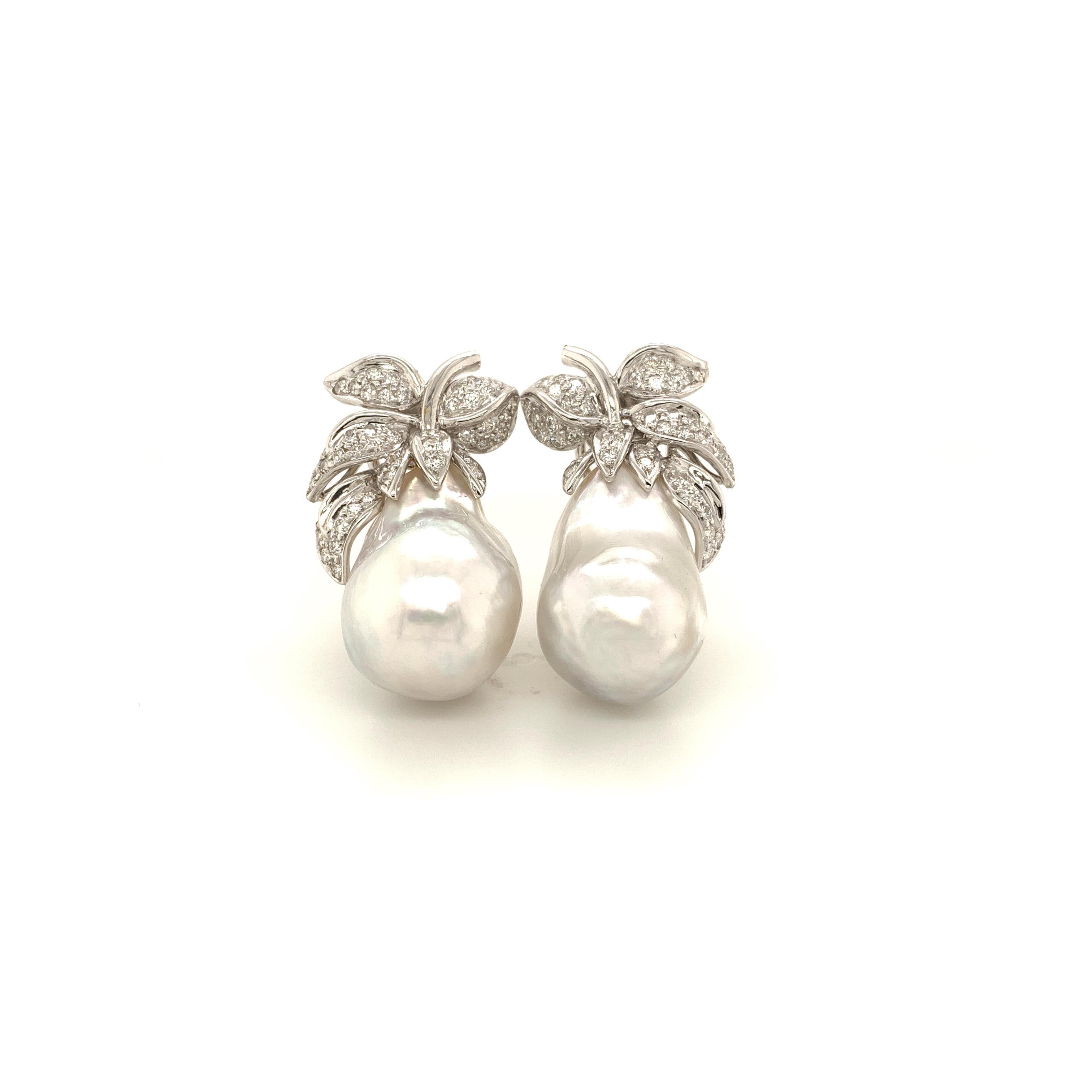 baroque south sea pearl earrings