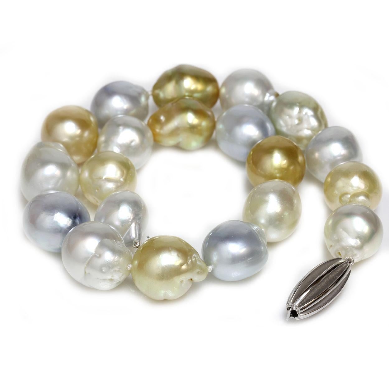 Bead South Sea Baroque Pearl Necklace Multi Color For Sale