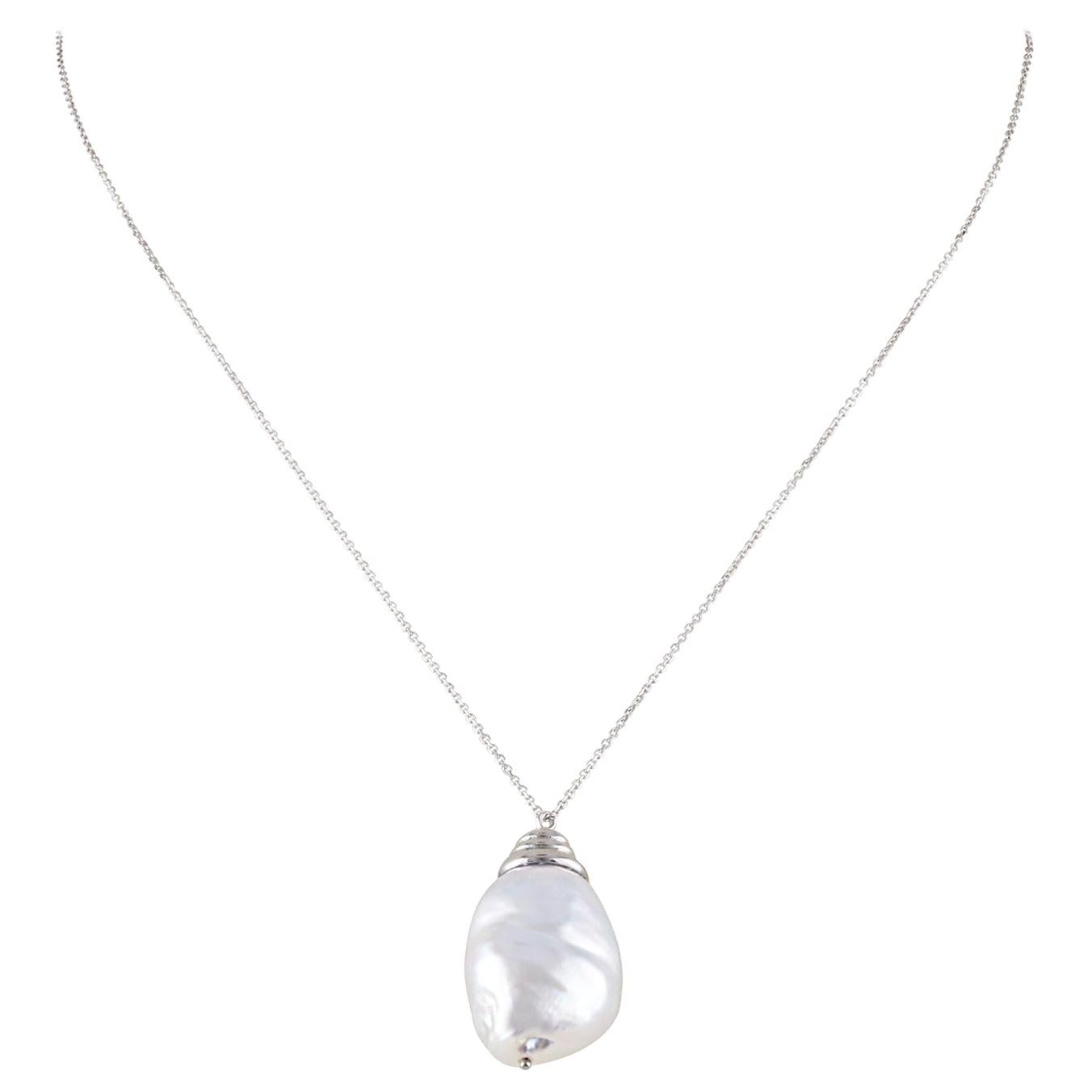 South Sea Drop Pearl and Diamond Pendant Necklace with 14k Gold ...