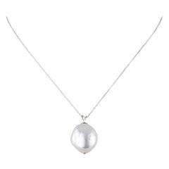 South Sea Baroque Pearl Pendant with 14 Karat White Gold Extendable Chain