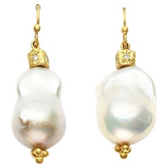 Susan Lister Locke South Sea Baroque Pearls & 18kt Gold Beads Set with Diamonds