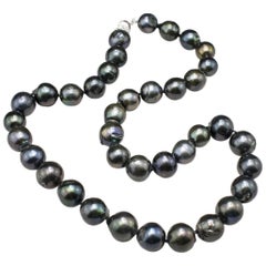 Vintage South Sea Black Baroque Pearl Necklace