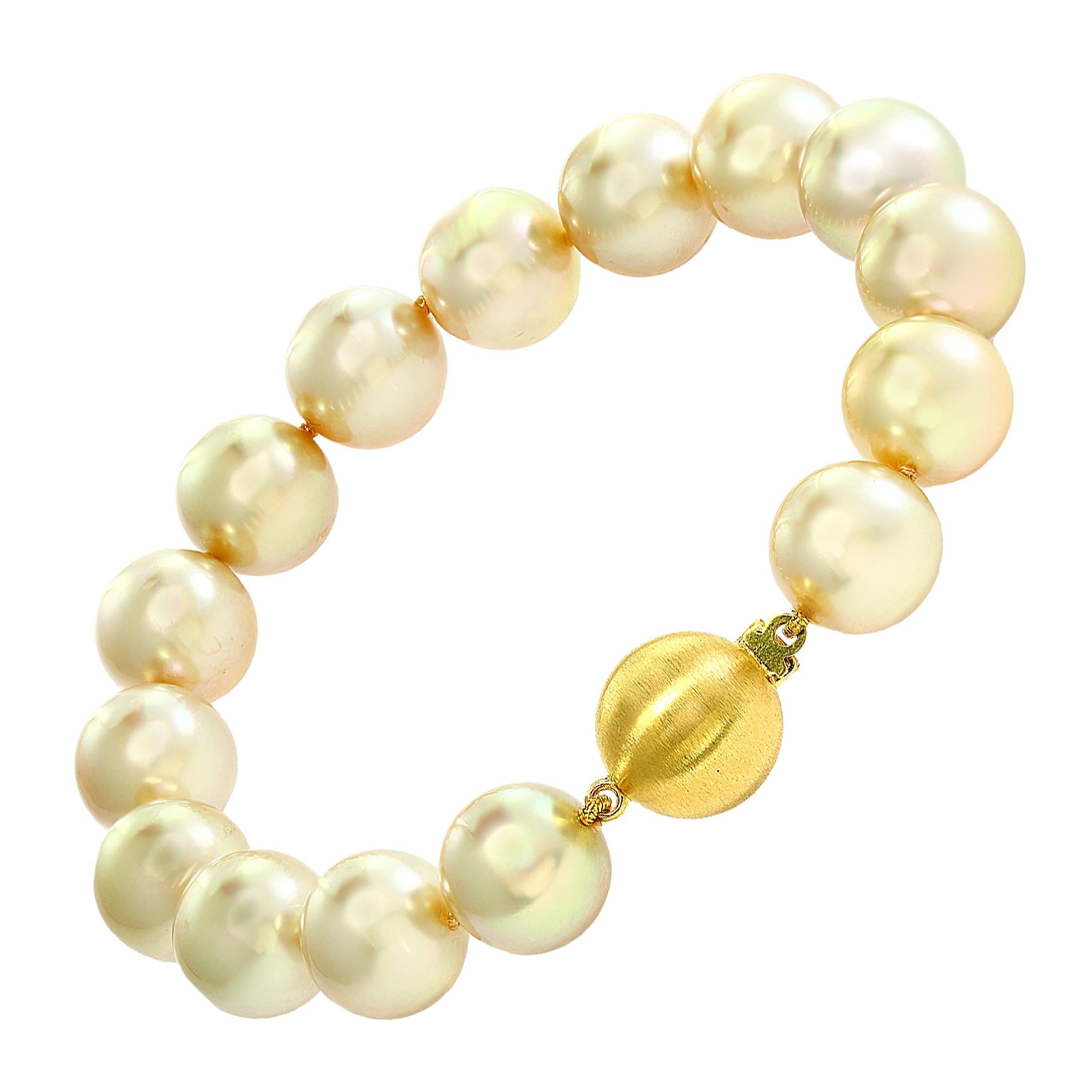South Sea Champagne Cultured Pearl Bracelet For Sale